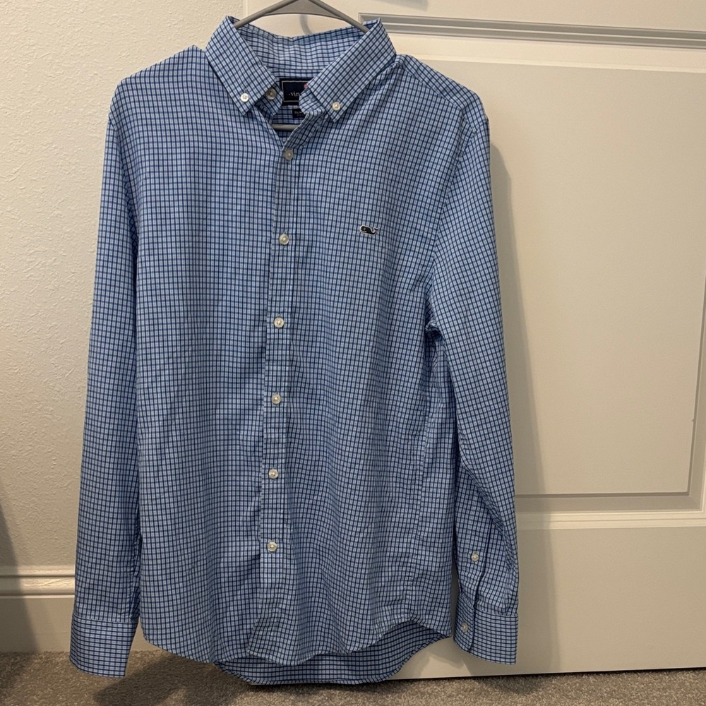 Vineyard Vines Blue Gingham Button Down Shirt
